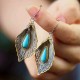 925 Sterling Silver Turquoise Bodhi Leaf Protection Drop Earrings 925 Sterling Silver Turquoise Bodhi Leaf Protection Drop Earrings