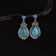 Tibetan Vintage Turquoise Waterdrop Strength Earrings