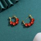 925 Sterling Silver Hetian Jade Red Agate Abundance Earrings 925 Sterling Silver Hetian Jade Red Agate Abundance Earrings