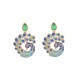White Peacock Green Agate Fortune Earrings White Peacock Green Agate Fortune Earrings