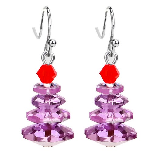 Various Crystals Christmas Tree Amethyst Healing Earrings Various Crystals Christmas Tree Amethyst Healing Earrings
