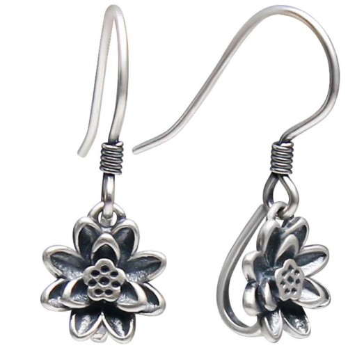 925 Sterling Silver Lotus Flower Enlightenment Earrings 925 Sterling Silver Lotus Flower Enlightenment Earrings