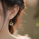 Cyan Jade Pearl Bead Luck Drop Earrings Cyan Jade Pearl Bead Luck Drop Earrings