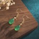 Cyan Jade Luck Drop Earrings Cyan Jade Luck Drop Earrings