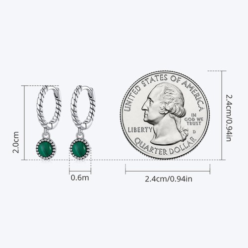 925 Sterling Silver Malachite Anti-Anxiety Drop Earrings 925 Sterling Silver Malachite Anti-Anxiety Drop Earrings