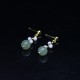 Hetian Jade Flower 14K Gold-Plated Luck Drop Earrings