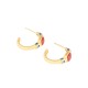 925 Sterling Silver Red Agate Lotus Confidence Stud Earrings