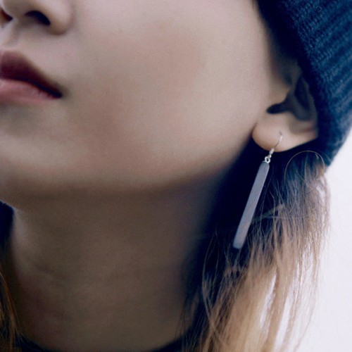 925 Sterling Silver Ebony Wood Texture Peace Drop Earrings 925 Sterling Silver Ebony Wood Texture Peace Drop Earrings