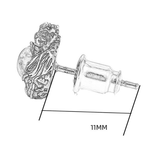925 Sterling Silver Amber Dragon Success Stud Earrings 925 Sterling Silver Amber Dragon Success Stud Earrings
