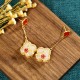 24K Gold-Plated White Jade Four Leaf Clover Earrings 24K Gold-Plated White Jade Four Leaf Clover Earrings
