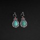 Tibetan Vintage Turquoise Waterdrop Strength Earrings
