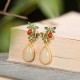 White Jade Red Agate Butterfly Protection Drop Earrings White Jade Red Agate Butterfly Protection Drop Earrings