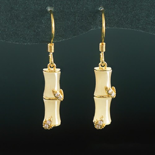 925 Sterling Silver Hetian Jade Cat Eye Bamboo Luck Drop Earrings 925 Sterling Silver Hetian Jade Cat Eye Bamboo Luck Drop Earrings