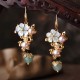14K Gold-Plated Tridacna Stone Flower Pearl Aventurine Earrings 14K Gold-Plated Tridacna Stone Flower Pearl Aventurine Earrings