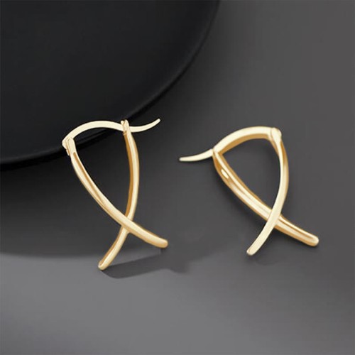 Geometric Cross Luck Hoop Earrings Geometric Cross Luck Hoop Earrings