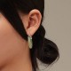 Round Jade White Jade Prosperity Earrings Round Jade White Jade Prosperity Earrings