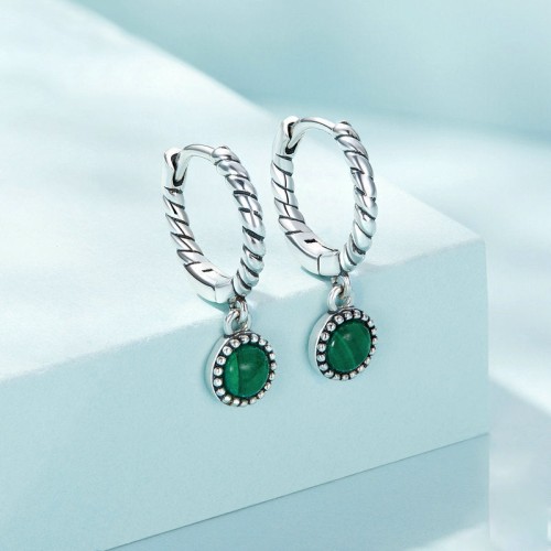 925 Sterling Silver Malachite Anti-Anxiety Drop Earrings 925 Sterling Silver Malachite Anti-Anxiety Drop Earrings