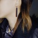 925 Sterling Silver Ebony Wood Texture Peace Drop Earrings 925 Sterling Silver Ebony Wood Texture Peace Drop Earrings