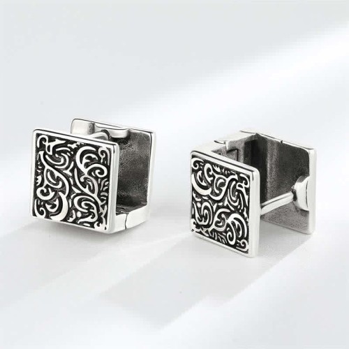 Grass Pattern Square Stud Earrings Grass Pattern Square Stud Earrings