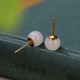 925 Sterling Silver Round White Jade Blessing Stud Earrings 925 Sterling Silver Round White Jade Blessing Stud Earrings
