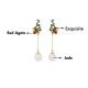 Vintage White Jade Red Agate Blessing Drop Earrings