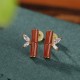 925 Sterling Silver Hetian Cyan Jade Bamboo Luck Stud Earrings 925 Sterling Silver Hetian Cyan Jade Bamboo Luck Stud Earrings