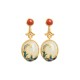 Vintage Jade Red Agate Abundance Copper Earrings Vintage Jade Red Agate Abundance Copper Earrings
