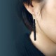 925 Sterling Silver Ebony Wood Texture Peace Drop Earrings 925 Sterling Silver Ebony Wood Texture Peace Drop Earrings