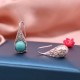 925 Sterling Silver Turquoise Beaded Protection Drop Earrings
