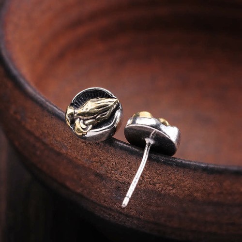925 Sterling Silver Namaste Equality Stud Earrings 925 Sterling Silver Namaste Equality Stud Earrings