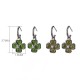 925 Sterling Silver Cyan Jade Four Leaf Clover Luck Earrings 925 Sterling Silver Cyan Jade Four Leaf Clover Luck Earrings