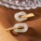 925 Silver Round White Jade Happiness Earrings