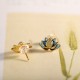 925 Sterling Silver Hetian Cyan Jade Lotus Flower Earrings 925 Sterling Silver Hetian Cyan Jade Lotus Flower Earrings