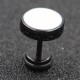 Titanium Steel Men’s Balance Round Stud Earrings