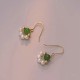 Cyan Jade Pearl Bead Luck Drop Earrings Cyan Jade Pearl Bead Luck Drop Earrings