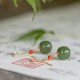 925 Sterling Silver 14K Gold-Plated Hetian Jade Red Agate Luck Earrings 925 Sterling Silver 14K Gold-Plated Hetian Jade Red Agate Luck Earrings