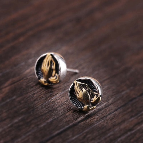 925 Sterling Silver Namaste Equality Stud Earrings 925 Sterling Silver Namaste Equality Stud Earrings