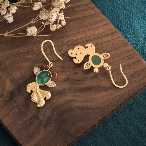 FengShui Jade Koi Fortune Earrings FengShui Jade Koi Fortune Earrings