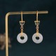 Feng Shui White Jade Butterfly Fortune Earrings