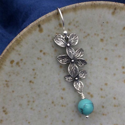 925 Silver Turquoise Lazurite Serenity Protection Earrings 925 Silver Turquoise Lazurite Serenity Protection Earrings