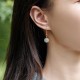 925 Sterling Silver 14K Gold-Plated Hetian Jade Red Agate Luck Earrings 925 Sterling Silver 14K Gold-Plated Hetian Jade Red Agate Luck Earrings