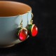 Round Red Corundum Confidence Drop Earrings Round Red Corundum Confidence Drop Earrings