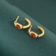 925 Sterling Silver Red Agate Lotus Confidence Stud Earrings
