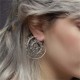 Tibetan Lotus Spiral Copper Blessing Earrings