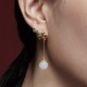 Vintage White Jade Red Agate Blessing Drop Earrings