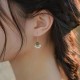 Cyan Jade Pearl Bead Luck Drop Earrings Cyan Jade Pearl Bead Luck Drop Earrings