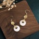 Feng Shui White Jade Blessing Earrings
