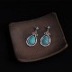 Tibetan Vintage Turquoise Waterdrop Strength Earrings