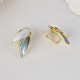 Leaf Design Luck Stud Earrings Leaf Design Luck Stud Earrings