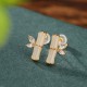 925 Sterling Silver Hetian Cyan Jade Bamboo Luck Stud Earrings 925 Sterling Silver Hetian Cyan Jade Bamboo Luck Stud Earrings